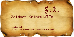 Zeidner Krisztián névjegykártya